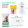 White Cat and Dog Treat Container with 2 Bone-Shaped Cookie Cutters