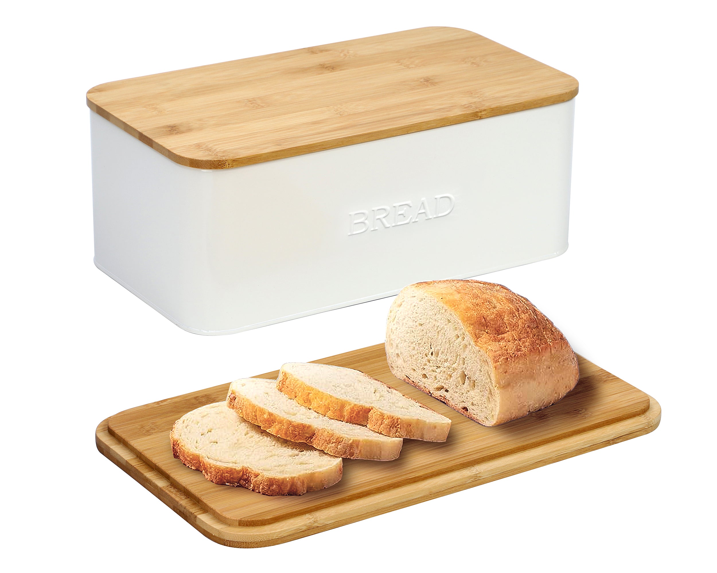 Signora Ware 2-in-1 Bread Box Bread Holder & Airtight Storage Container,  White 