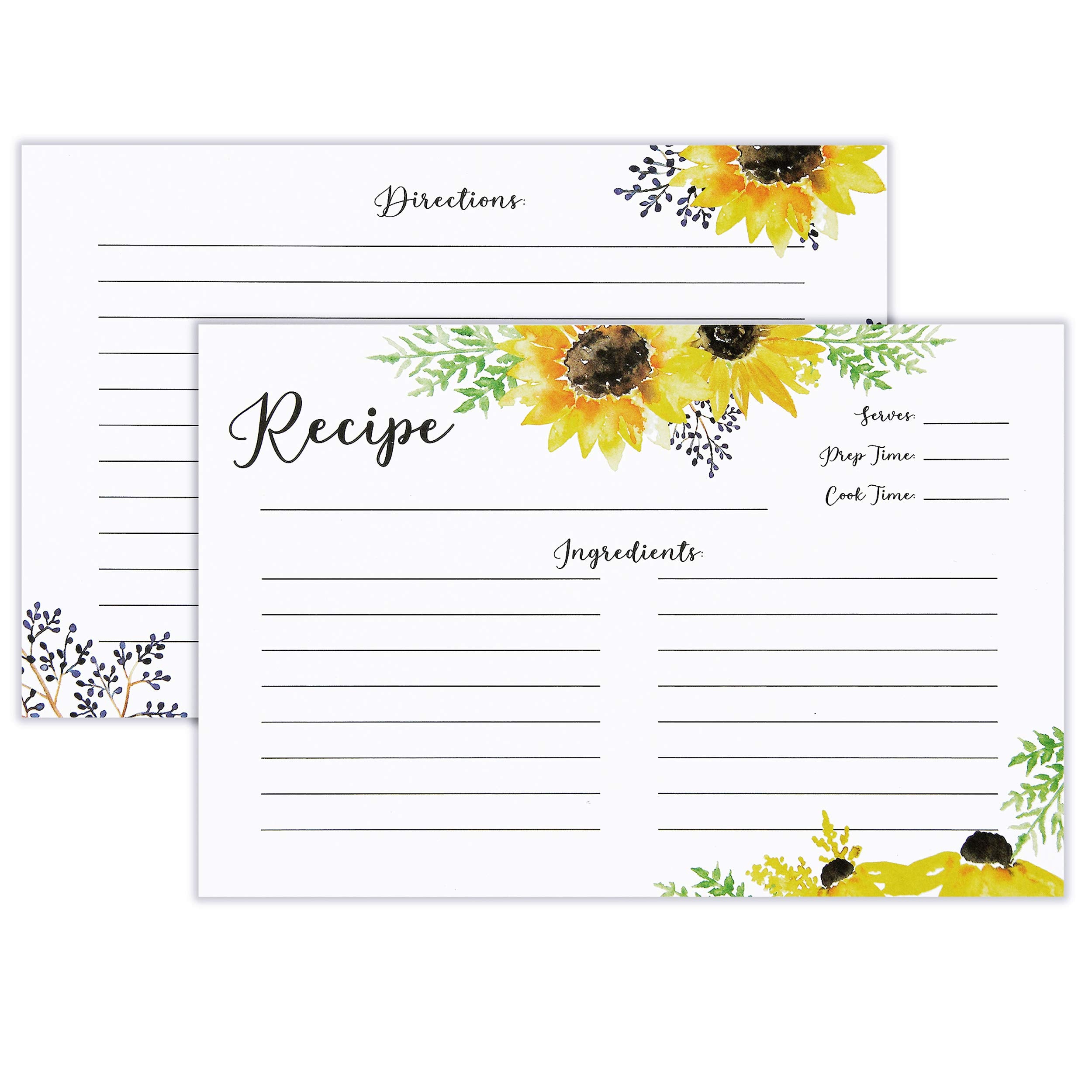 Outshine Kitchen Blank Recipe Cards 3x5 Inches Thick Cardstock Double Sided