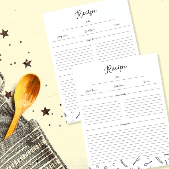 recipe card binder pages Outshine Premium Recipe Paper for 8.5" x 11" Refill Pages for Recipe B – Outshine Co