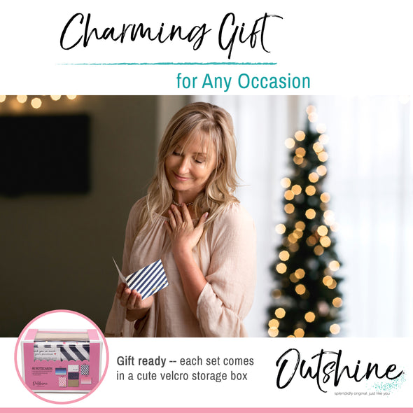 36 Counts Gold Foil Thank You Cards with Envelops | Stripes, Dots, Shade Designs