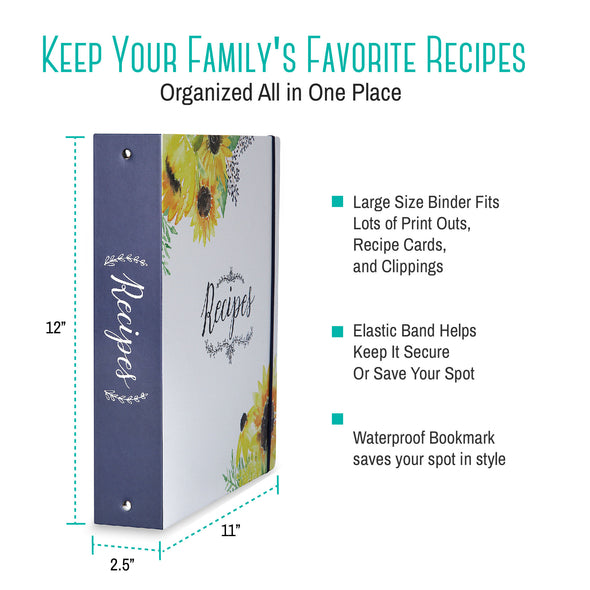 Premium Farmhouse Recipe Binder Gift Set w 20 Full Page Recipe Paper | Unique  Gift for Women, Wedding Gift