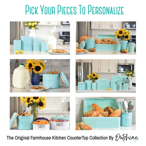Outshine Metal Nesting Kitchen Canisters Farmhouse design Multi color