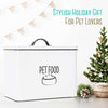 Outshine White Farmhouse Pet Dog Food Bin Food Storage Container with Lid Durable