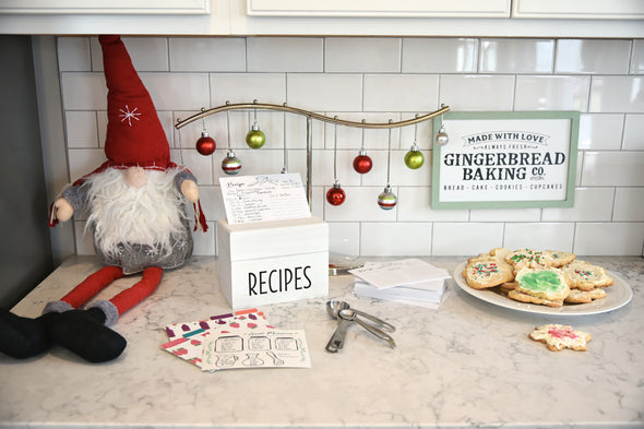 Outshine White Wooden Large Recipe Box with Cards and Dividers | Farmhouse Wood Recipe Box 4x6 Recipe Cards and Box Set | Recipe Box Dividers|White recipe box personalized| Recipe box set