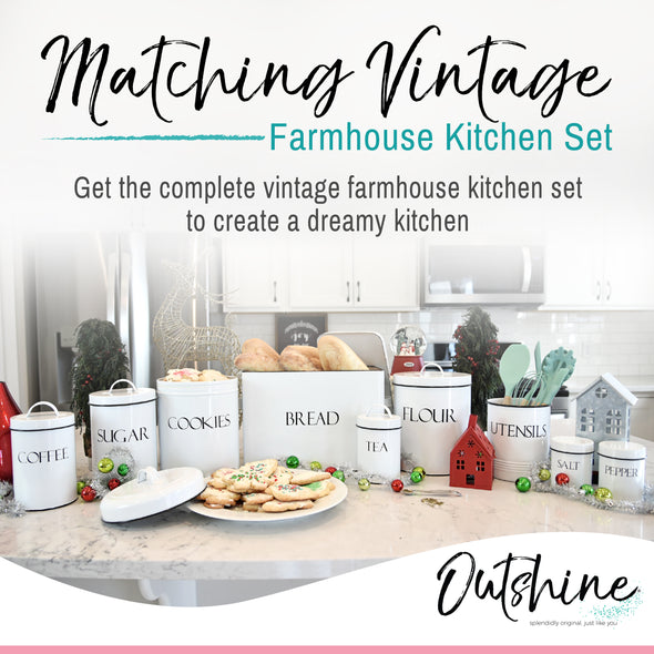 Outshine Metal Kitchen Farmhouse Canister and Jar with Airtight Lids