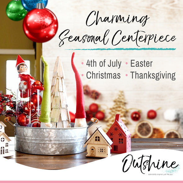 Outshine Farmhouse Kitchen Decor Decorative Metal Storage Tray Coffee Table