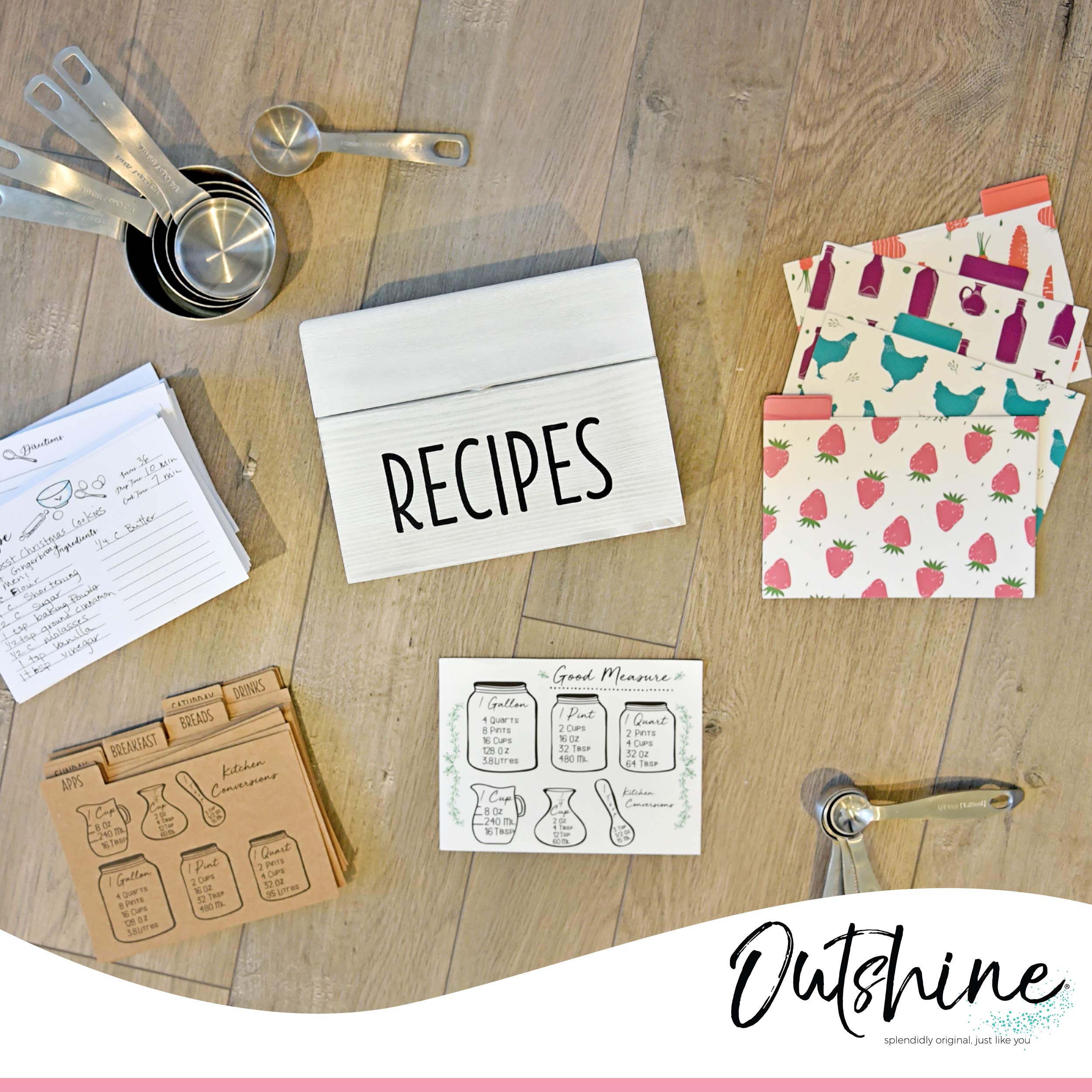 Outshine Kitchen Recipe Cards 100 Pack 4x6 Farmhouse Double Sided Divi Outshine Co. Outshine Kitchen Recipe Cards 100 Pack 4x6 Farmhouse Double Sided Divi Outshine Co.