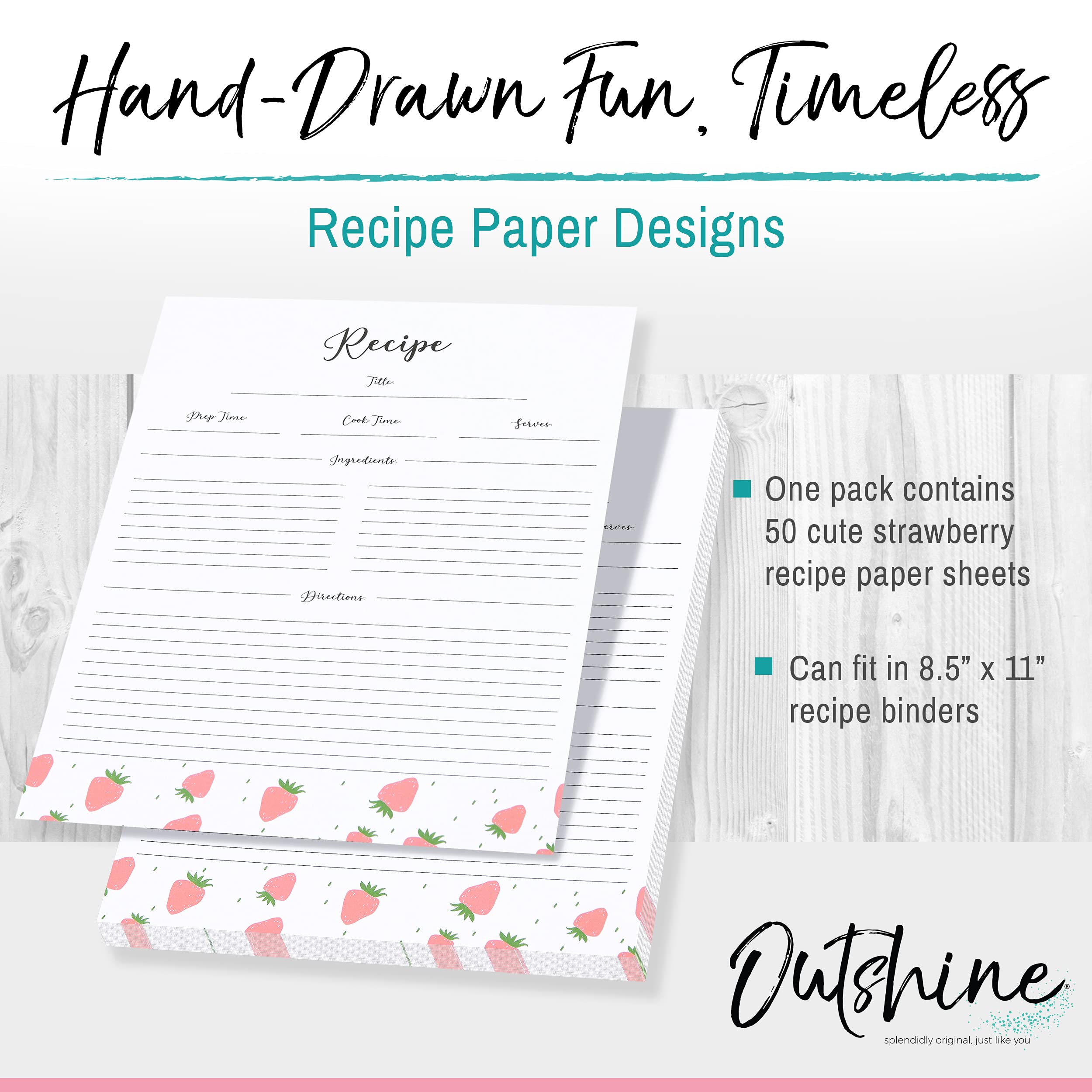Outshine Co Premium Recipe Paper for 8.5" x 11" Recipe Binders, Sunflower Design (50 Sheets) Outshine Co Premium Recipe Paper for 8.5" x 11" Recipe Binders, Sunflower Design (50 Sheets)