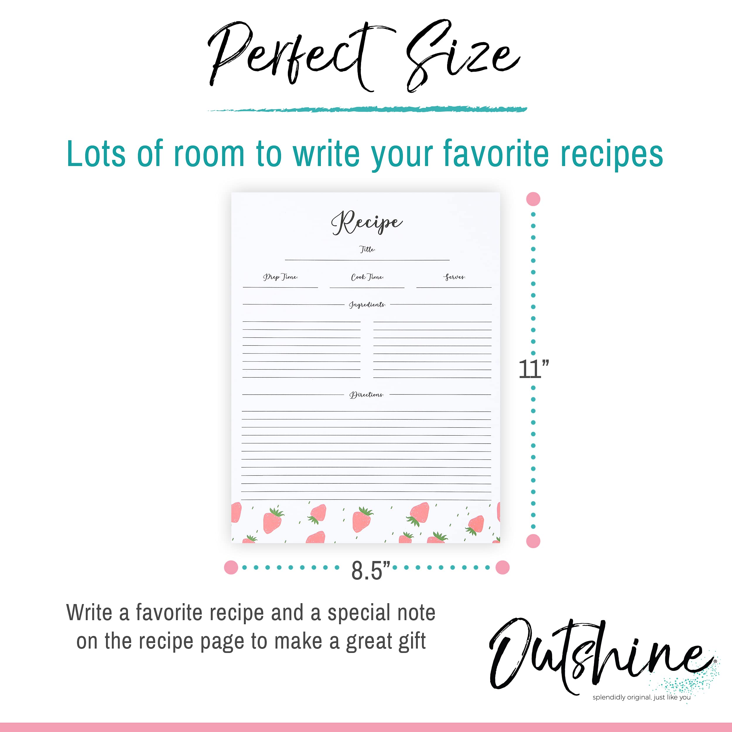 Pre-Owned Recipe Book to Write in Your Own Recipes, 8.5' x 11