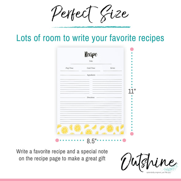 Outshine Premium Recipe Paper for 8.5" x 11" Refill Pages for Recipe B Outshine Co. Outshine Premium Recipe Paper for 8.5" x 11" Refill Pages for Recipe B Outshine Co.