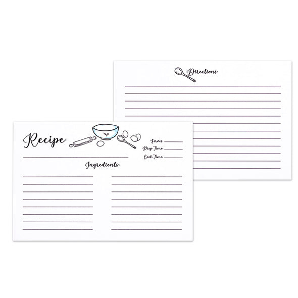 Outshine Kitchen Blank Recipe Cards 3x5 Inches Thick Cardstock Double Sided