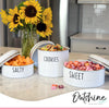 Outshine Farmhouse Round Tin Snack Containers with Lids - Set of 2
