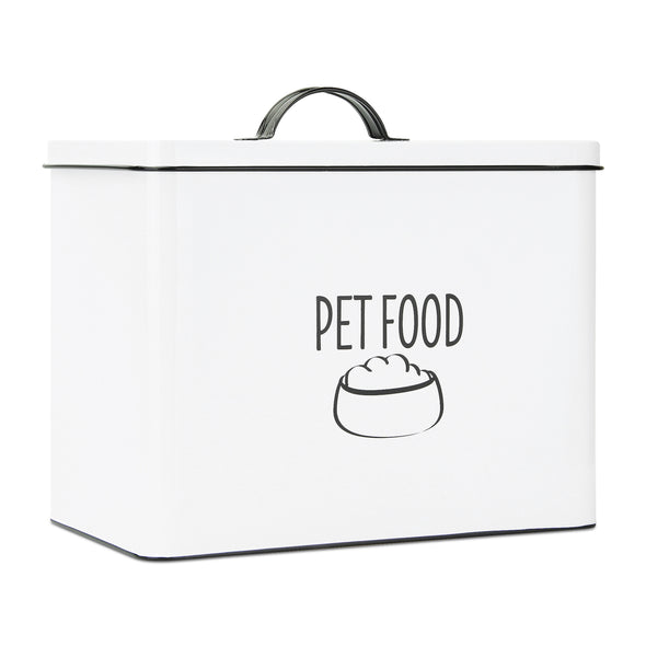 Outshine White Farmhouse Pet Dog Food Bin Food Storage Container with Lid Durable