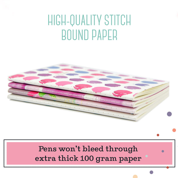 4 Pack Soft Cover Stitch Bound Lined A5 Journals
