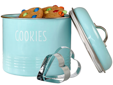 airtight cookie containers in mint green