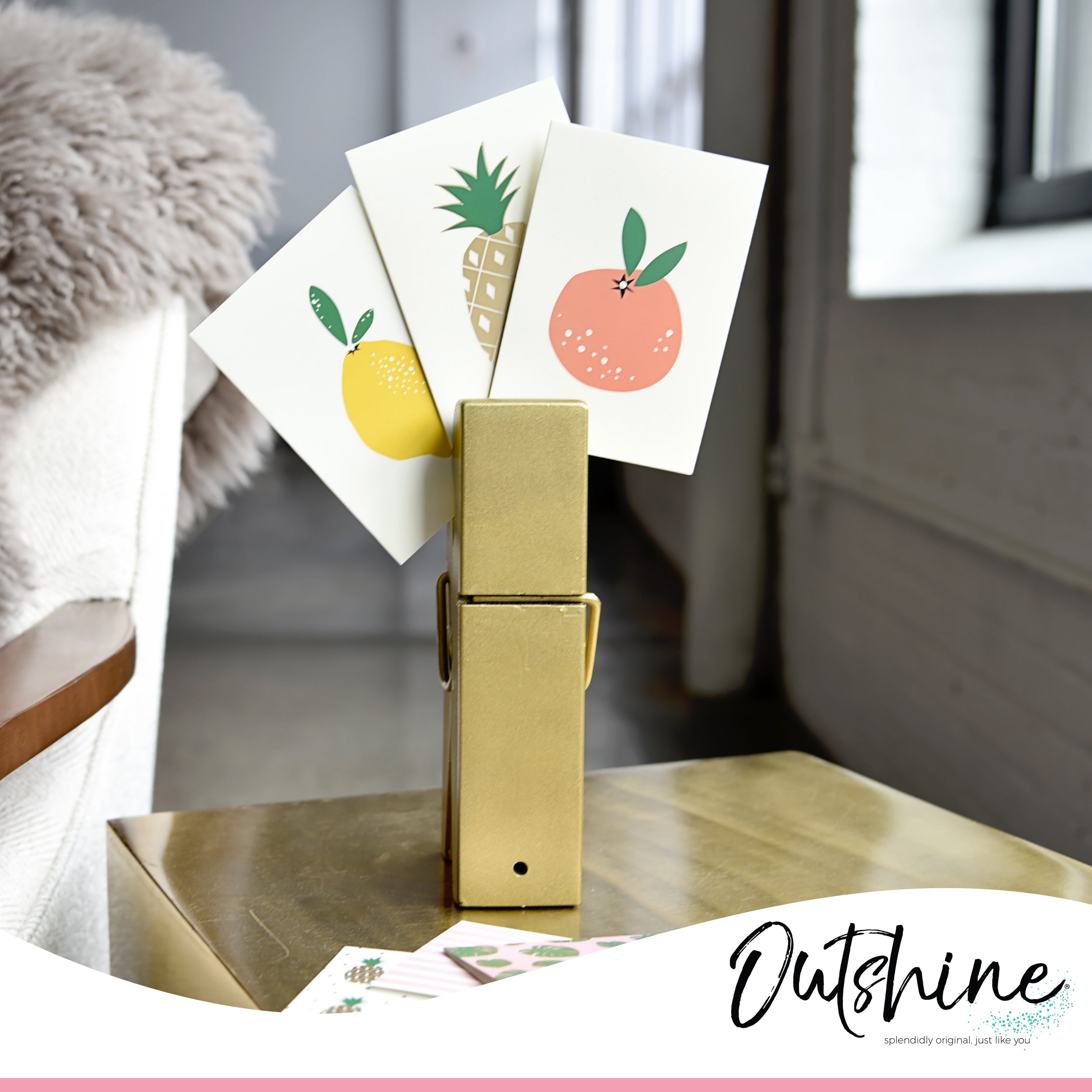 Outshine Bulk Blank Note Cards with Envelopes in Cute Storage Box