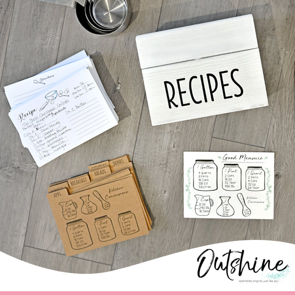 Outshine 24 Pack 4x6 Farmhouse Recipe Card Dividers Organizers Tabs Labels